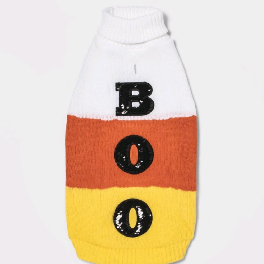 NWT Halloween Candy Corn Boo Dog and Cat Sweater - Hyde & EEK! Boutique #1 - Picture 2 of 6